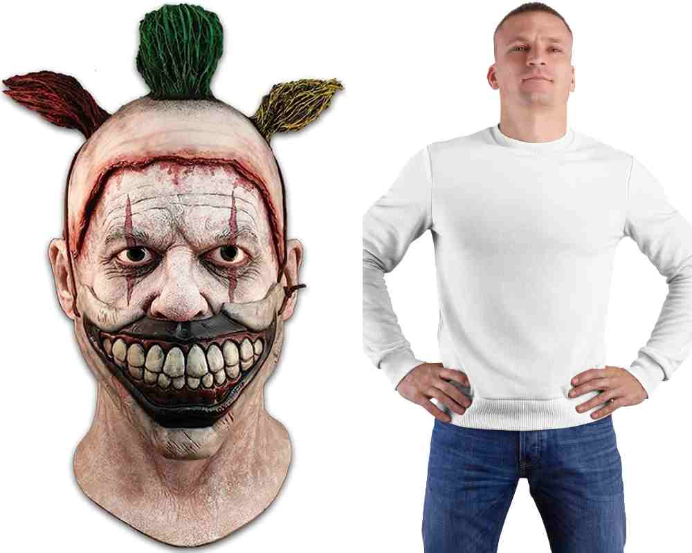 Clown Mask and White Sweater
