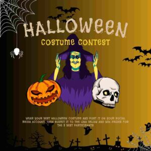 Brown And Purple Illustration Halloween Costume Contest