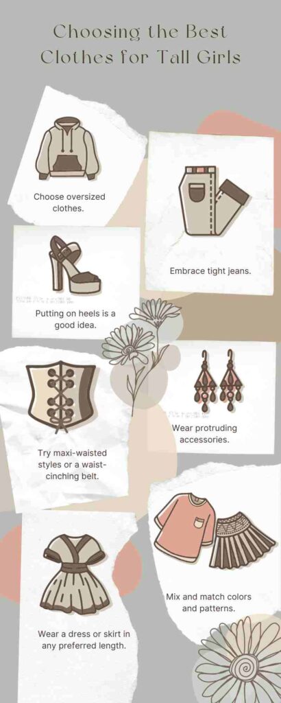Cream Pastel Creative Best Clothes for Tall Girls Tips Infographic