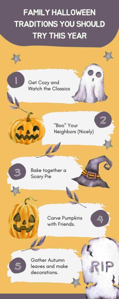 Minimal Family Halloween Traditions Infographic