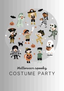 Pastel Cute Kids Costume Party Halloween Poster 
