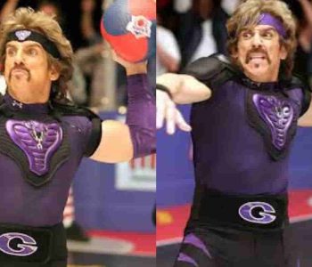 White Goodman Globo Gym Purple Cobras Dodgeball Costume